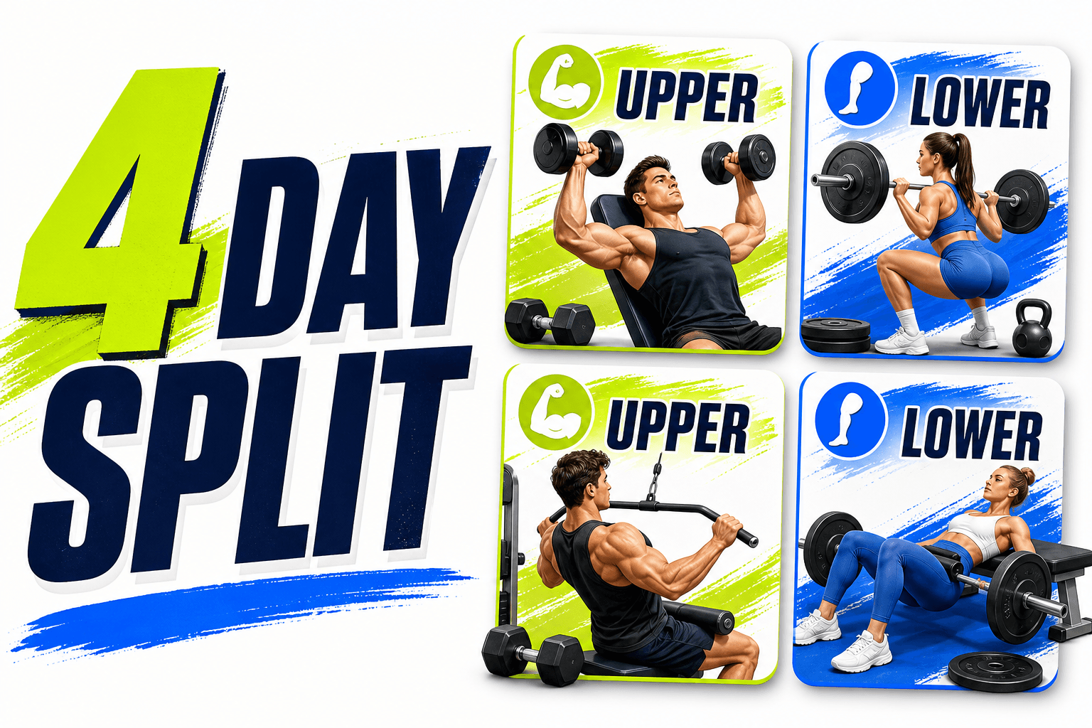 4-Day Workout Split: The Best Routines for Training 4x a Week