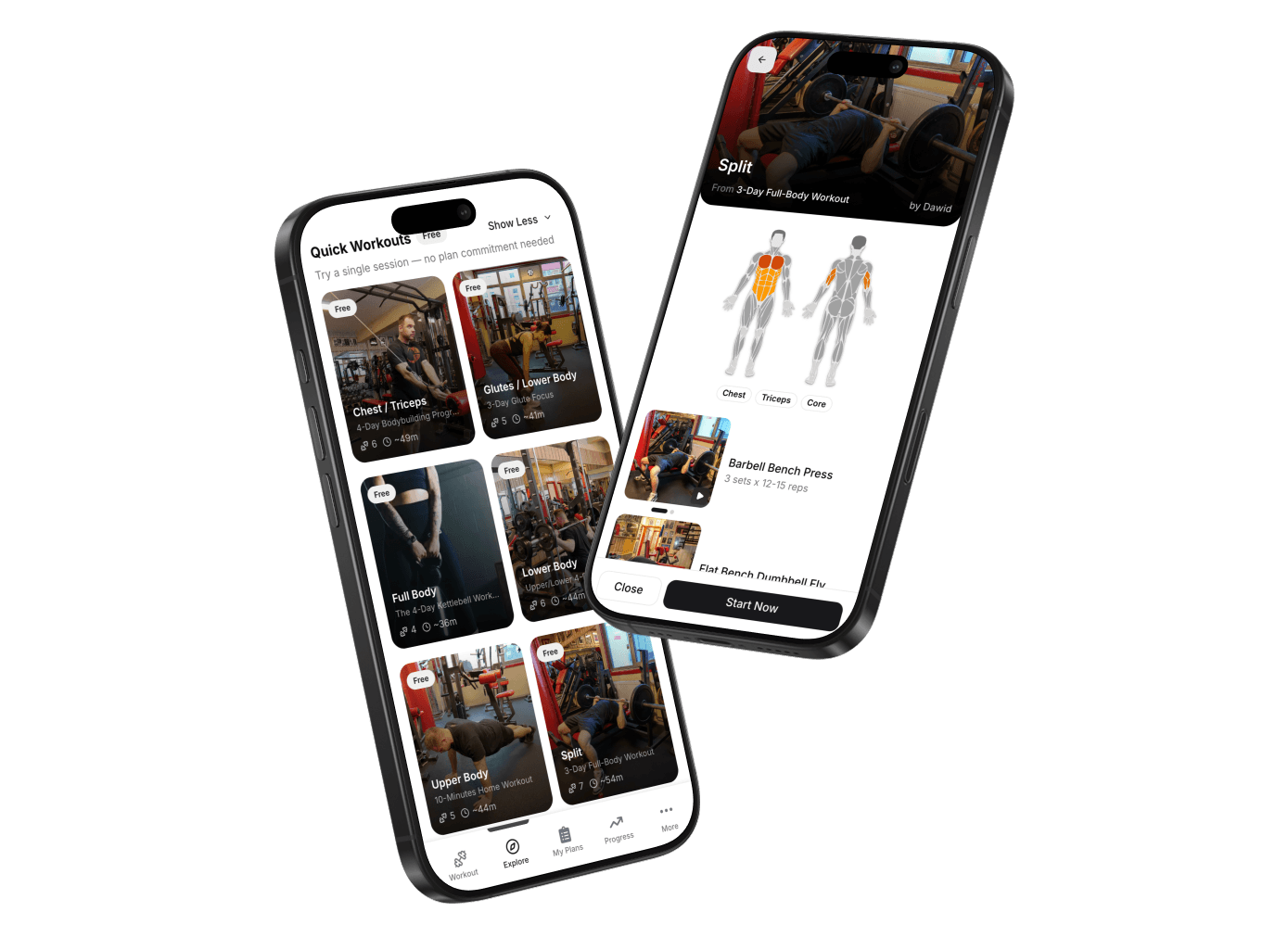 Hypro free plan workout log showing sets, reps, and weekly volume overview
