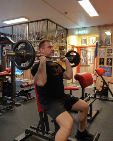 Seated Barbell Shoulder Press exercise demonstration